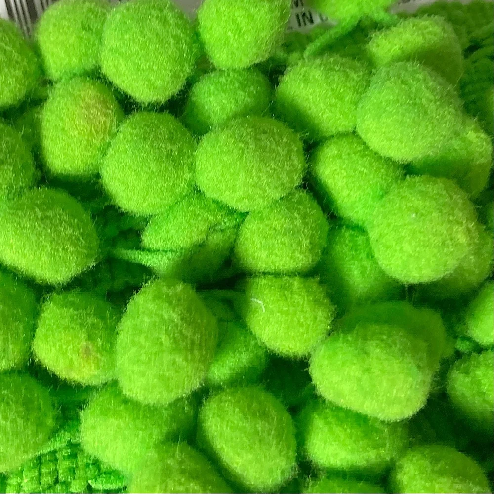 Pom Pom Trim 3 Yards Set of 2 White And Green 108”
